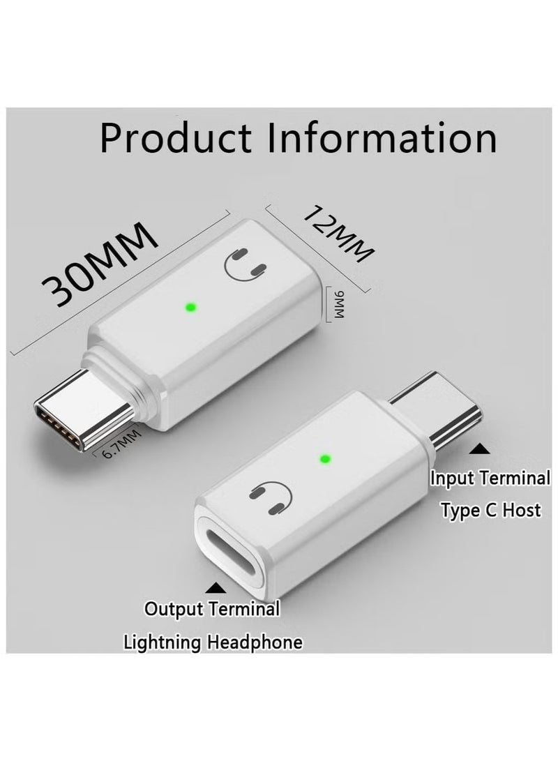 الفضاء الرقمي محول من USB C إلى لايتنينج، 1 قطعة من سبائك الألومنيوم محول صوتي، أداپتر لتوصيل لايتنينج بمنفذ USB C لسلسلة آيفون 15-17، محول لسماعات الرأس أبيض و محول لسماعات الأذن - Image 2